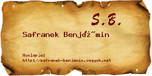 Safranek Benjámin névjegykártya