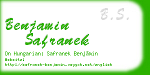 benjamin safranek business card