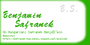 benjamin safranek business card